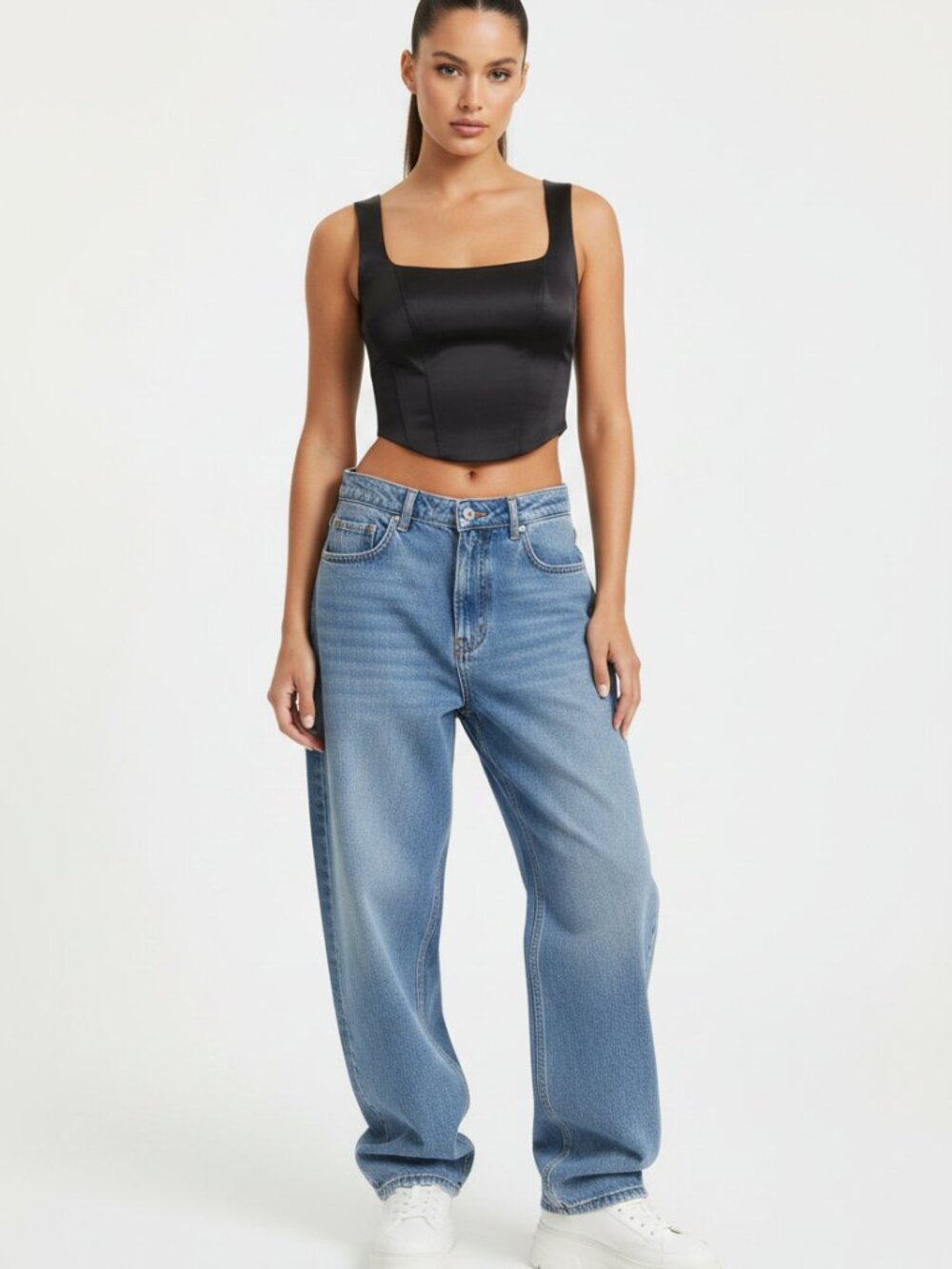 Sunday Best Aritzia Black Satin Structured Zipper Corset Top Small